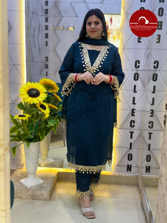 PAKISTANI DESINER 3 PC SET WITH ORIGINAL MIRROR WORK