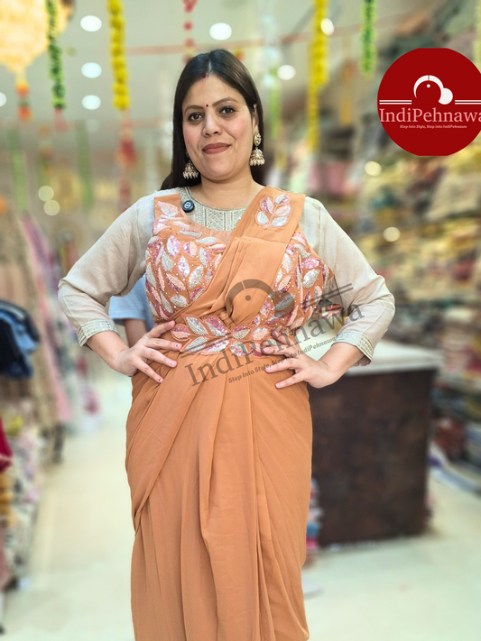 GEORGETE SAREE WITH SIPPY WORK BY INDIPEHNAWA (OAPL0145)