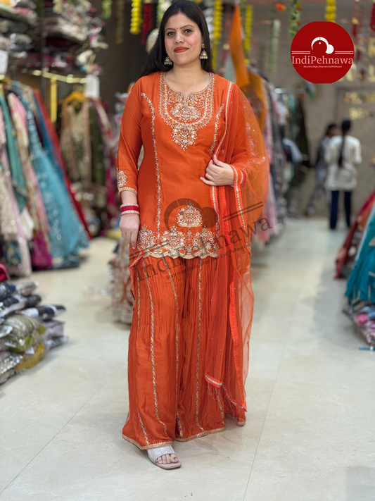 PLUS SIZES SHORT KURTI SUIT WITH JAFA