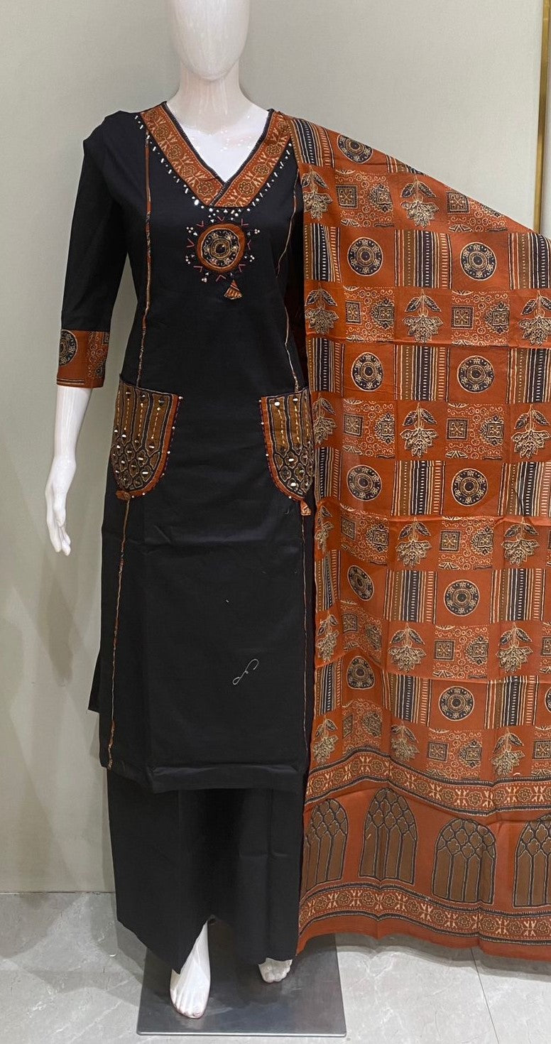 DABU COTTON POKET DESIGN A-LINE SUIT