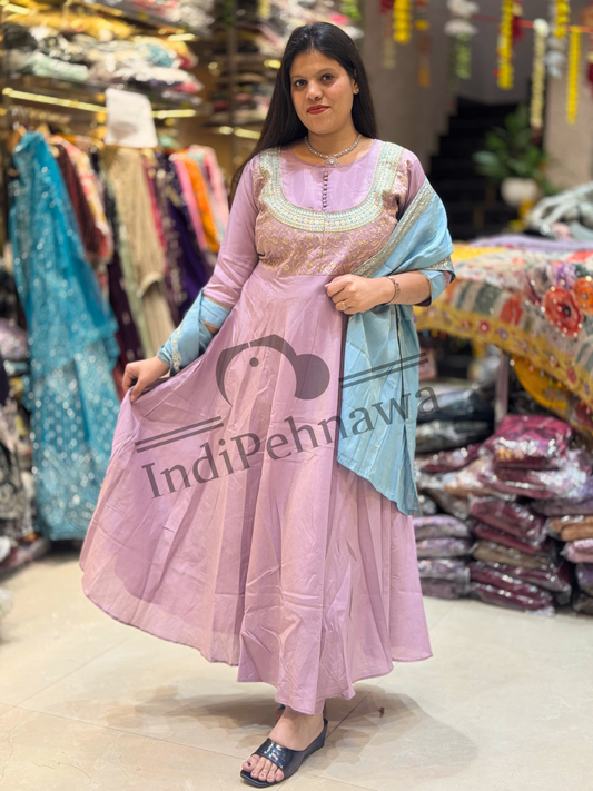 Majestic Silk Chinon Anarkali-Perfect Blend of Tradition & Style