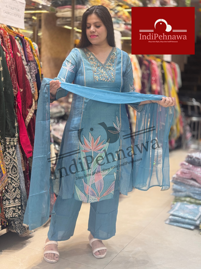 Elegant Crush Suit with Plain Dupatta – Indipehnawa Exclusive IN JALANDHAR
