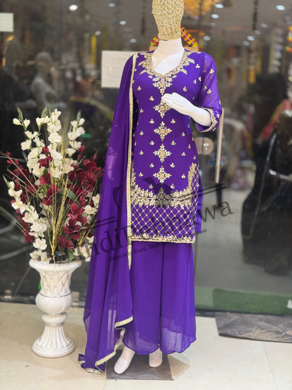 Royal Radiance: Full Mirror & Tilla Work Georgette Suit – Indipehnawa