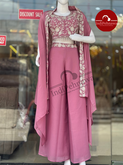 Indipehnawa 3-Piece Party Set – Choli, Jawa & Shrug Style Elegance