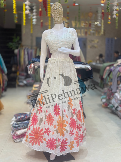 Trendy Beads Embellished Lehenga – Shine at Every Celebration