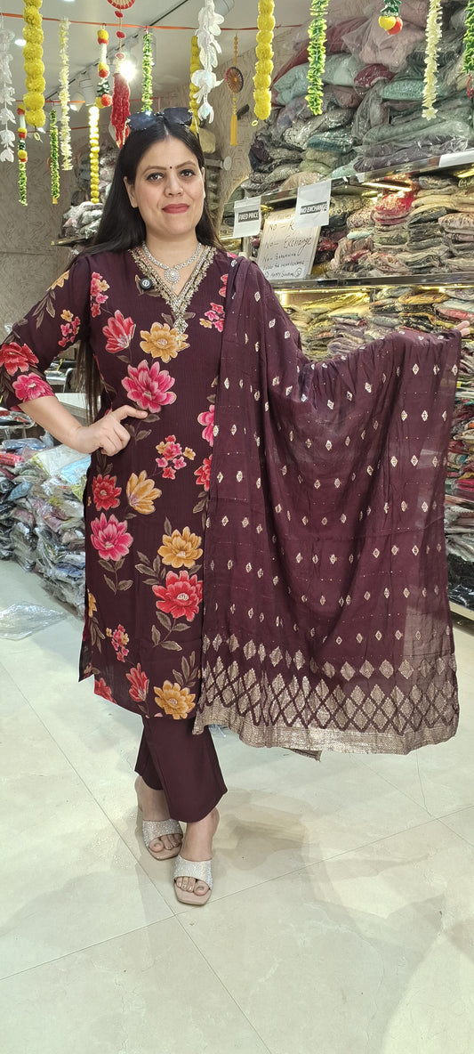 HAND EMBROIDERY WORK SUIT BY INDIPEHNAWA