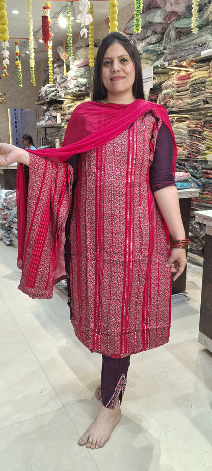 COTTON THREAD WORK SUIT BY INDIPEHNAWA