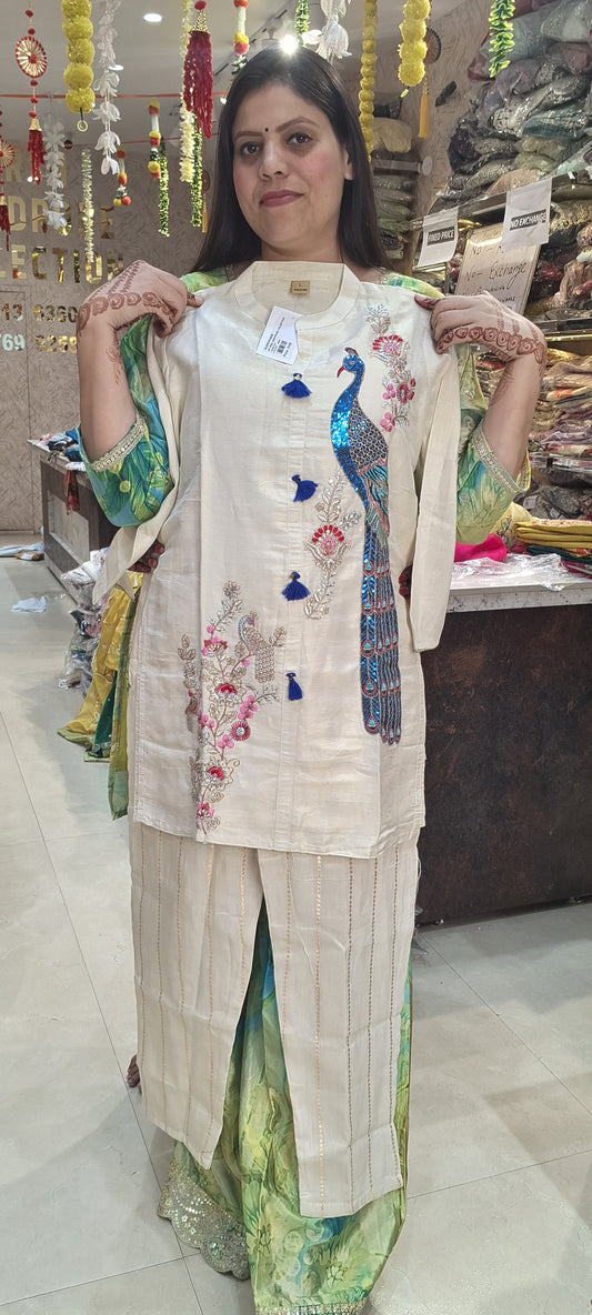 PREMIUM SILK COTTON WITH PEACOCK DESIGN BY INDIPEHNAWA
