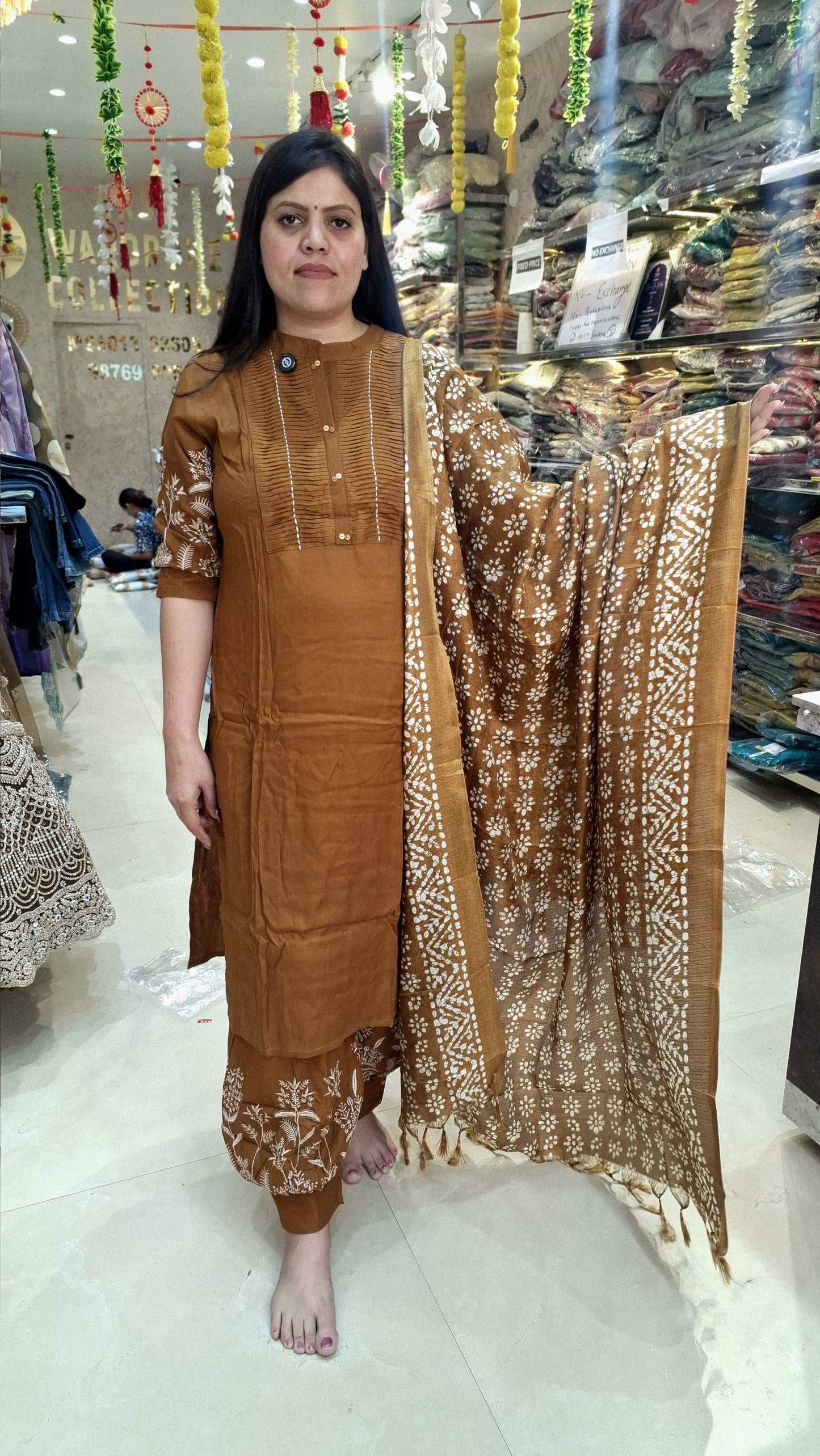 BLACK BEAUTY SUIT WITH PATHANI SALWAR AND DESIGNER FULL LENTH DUPATTA