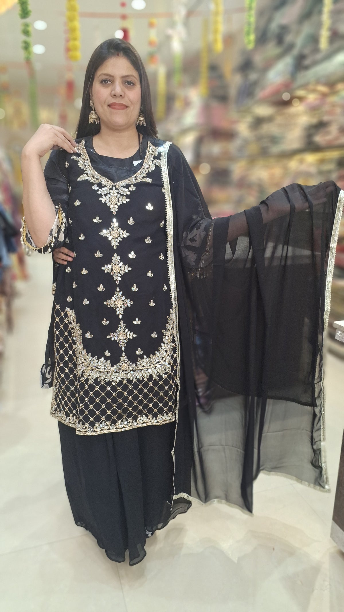 Georget PARTY WEAR JAFFA WITH ORIGNAL MIRROR WORK IN GEORGET – Arsh Wardrobe ...