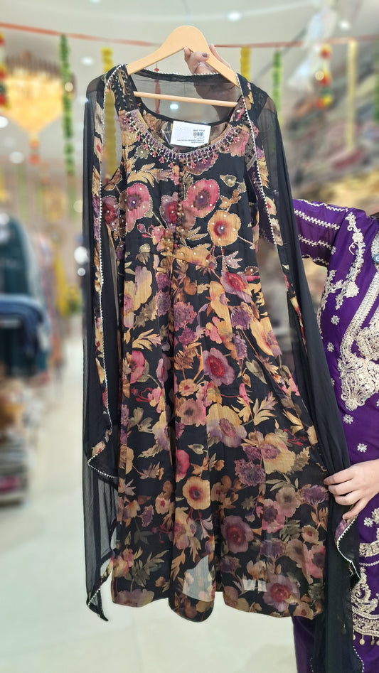 CRUSH COTTON FULL FLAIR DESIGNER ANARKALI