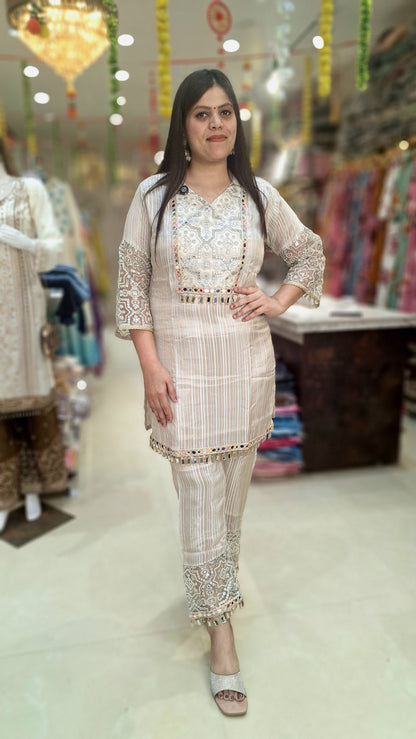 RUSSIAN SILK ORIGNAL MIRROR PAKISTANI DESIGNER CORDSET