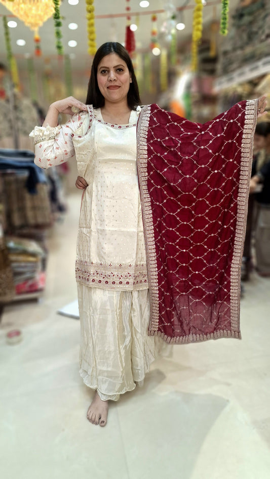 PARTY WEAR HEAVY DUPPTA PURE SILK SUIT