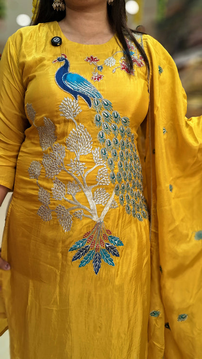 PEACOCK SABYA SANCHI DESIGNER 3 PC SUIT