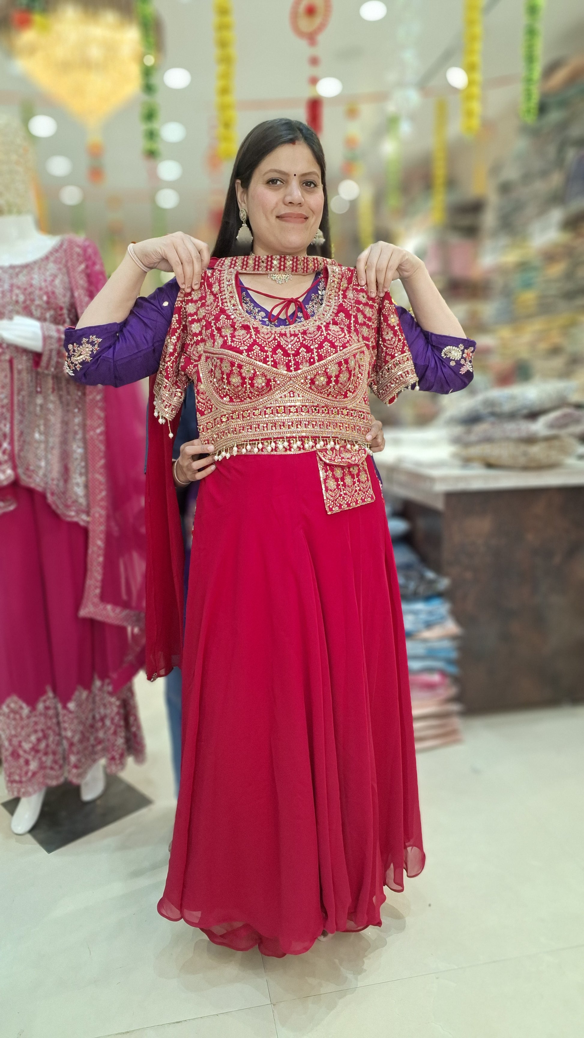 Georget GEORGET SHORT TOP WITH JAFFA PARTY WEAR DRESS – Arsh Wardrobe Collection