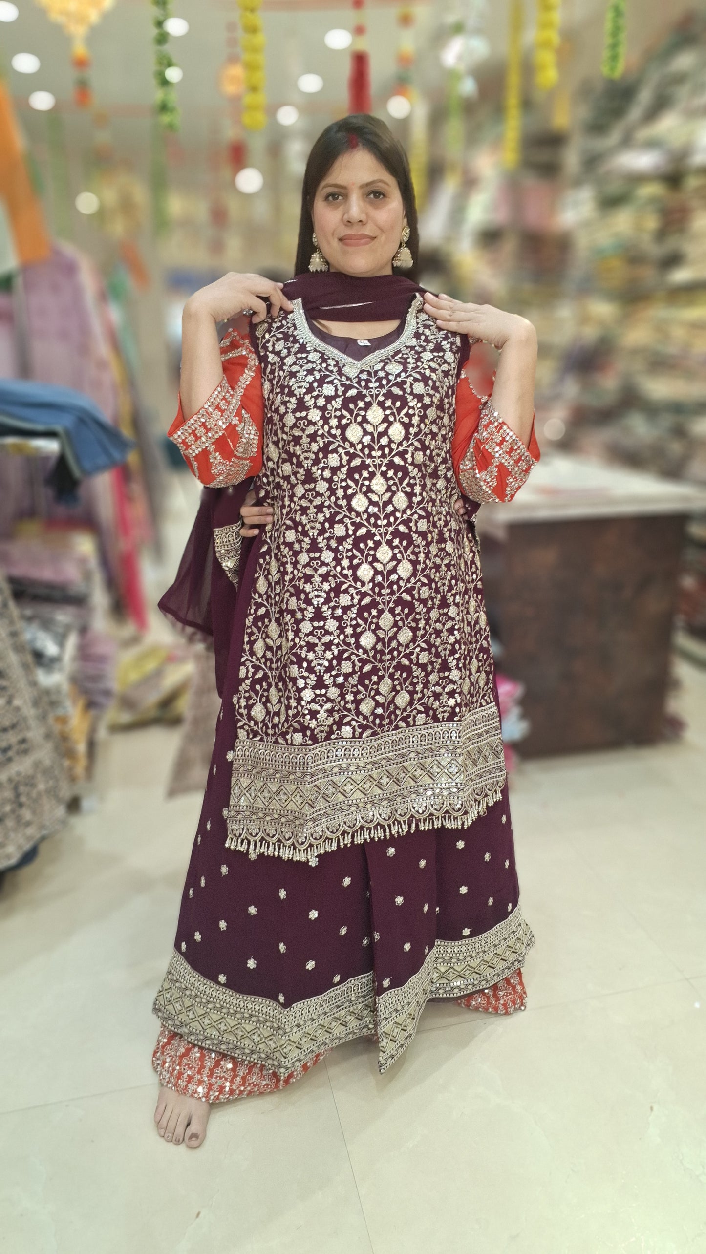 PARTY WEAR PURE GEORGET TILLA AND SIPI WORK WITH JAFFA