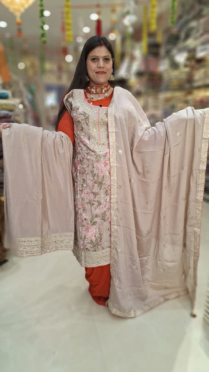 PURE CHINON SIPI WORK NECK WITH HEAVY JAFFA