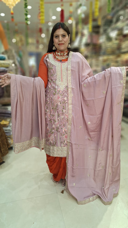 PURE CHINON SIPI WORK NECK WITH HEAVY JAFFA