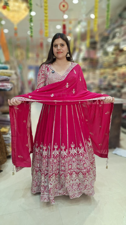 PURE GEORGET BEAUTIFUL CHOLI WITH SHRUG 3 PC HEAVY LEHNGA