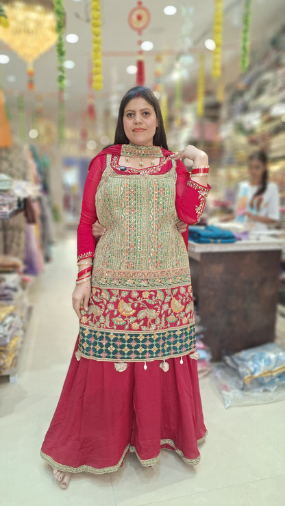 WEDIING WEAR FULL PEARL AND TILLA WORK HEAVY JAFFA SUIT