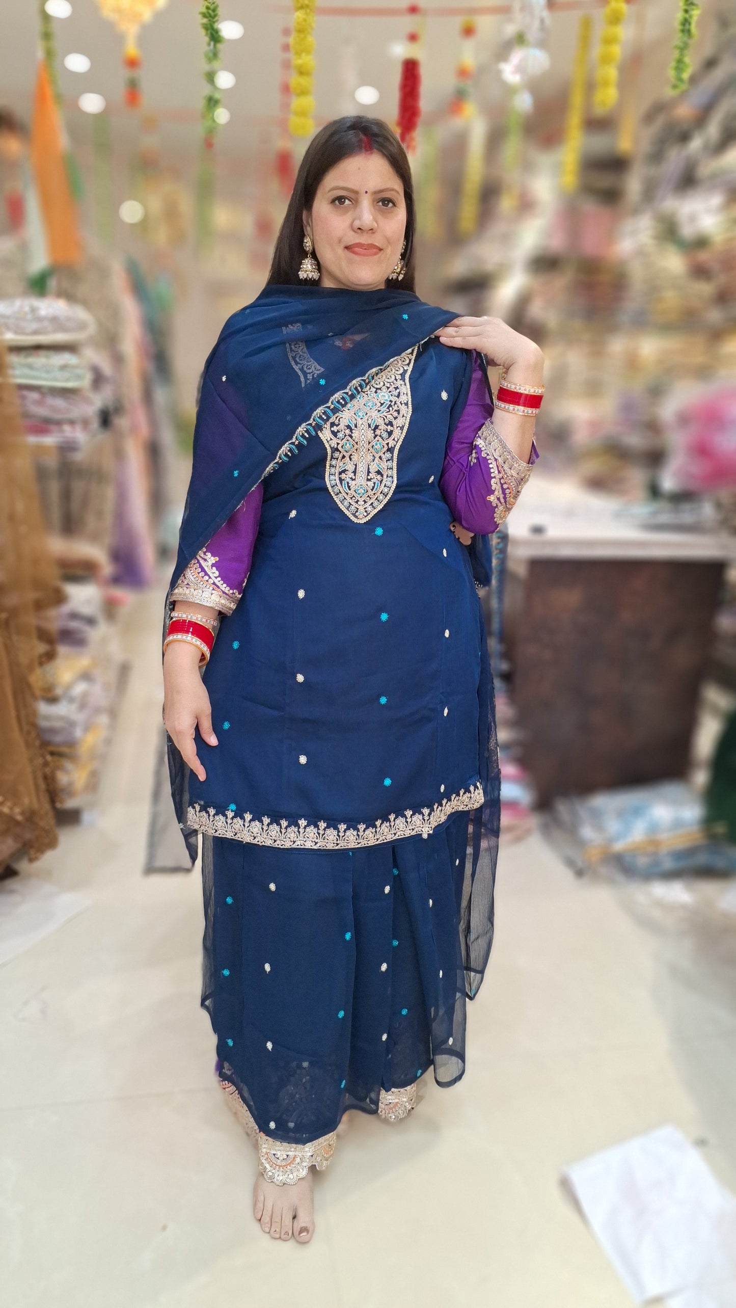 PURE GEORGET NECK DESIGN TILLA WORK WITH JAFFA