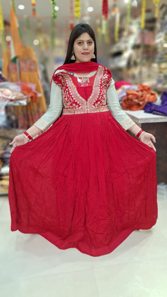 WEDING WEAR FULL CUT DANA WORK GOWN
