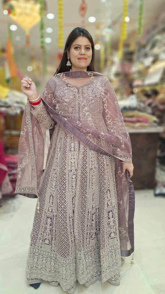 FRONT CUT ZARI HEAVY PARTY WEAR LEHNGA