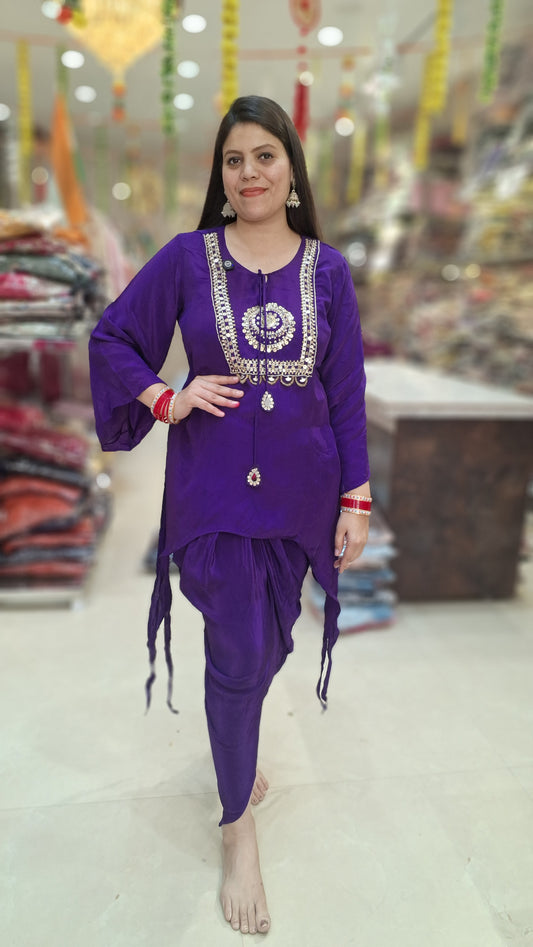 PURE CREPE BEAUTIFUL DHOTI CORDSET
