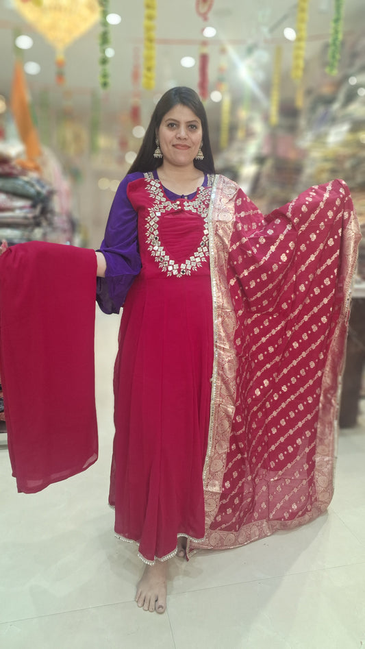 PURE GEORGET NECK DESIGN ANARKALI