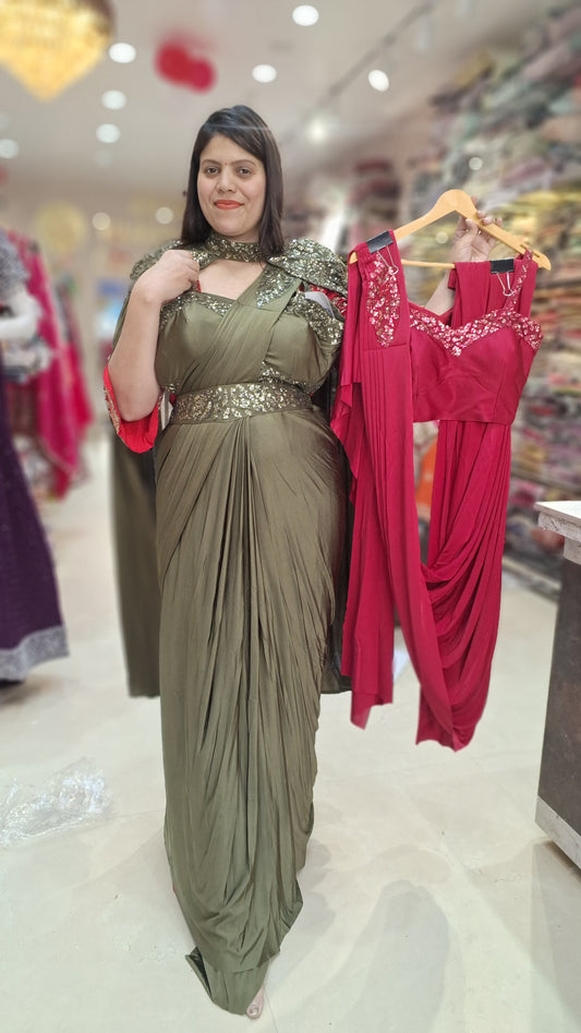 LYCRA Designer Ready to Wear Saree