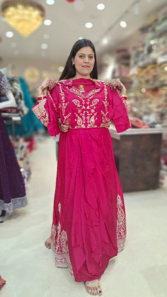 PREMIUM CHINON FULL TILLA WORK TOP WITH LACHA SKIRT