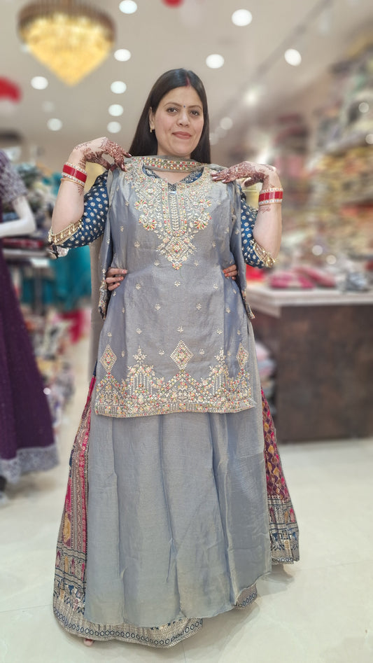JIMMY CHU SHAH SHAH SHORT KURTI WITH LEHNGA