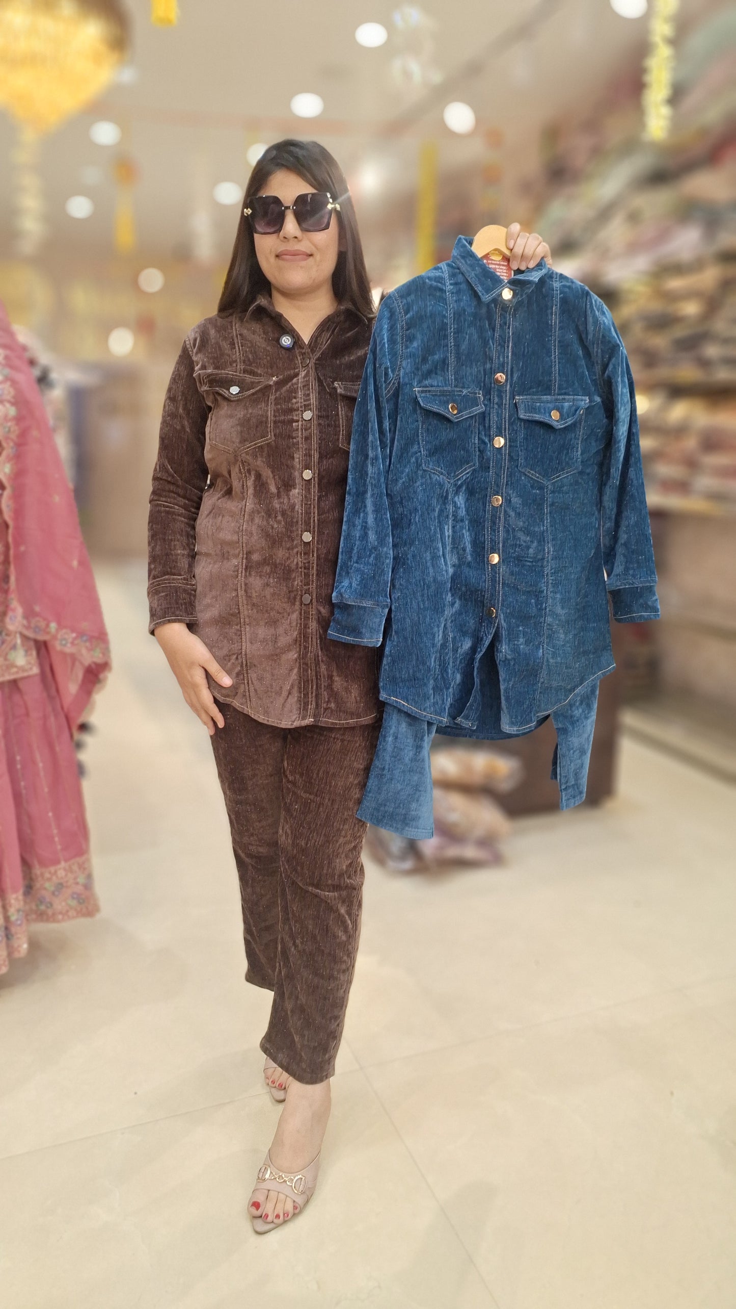 DENIM VELVET COTRIZ CORDSET