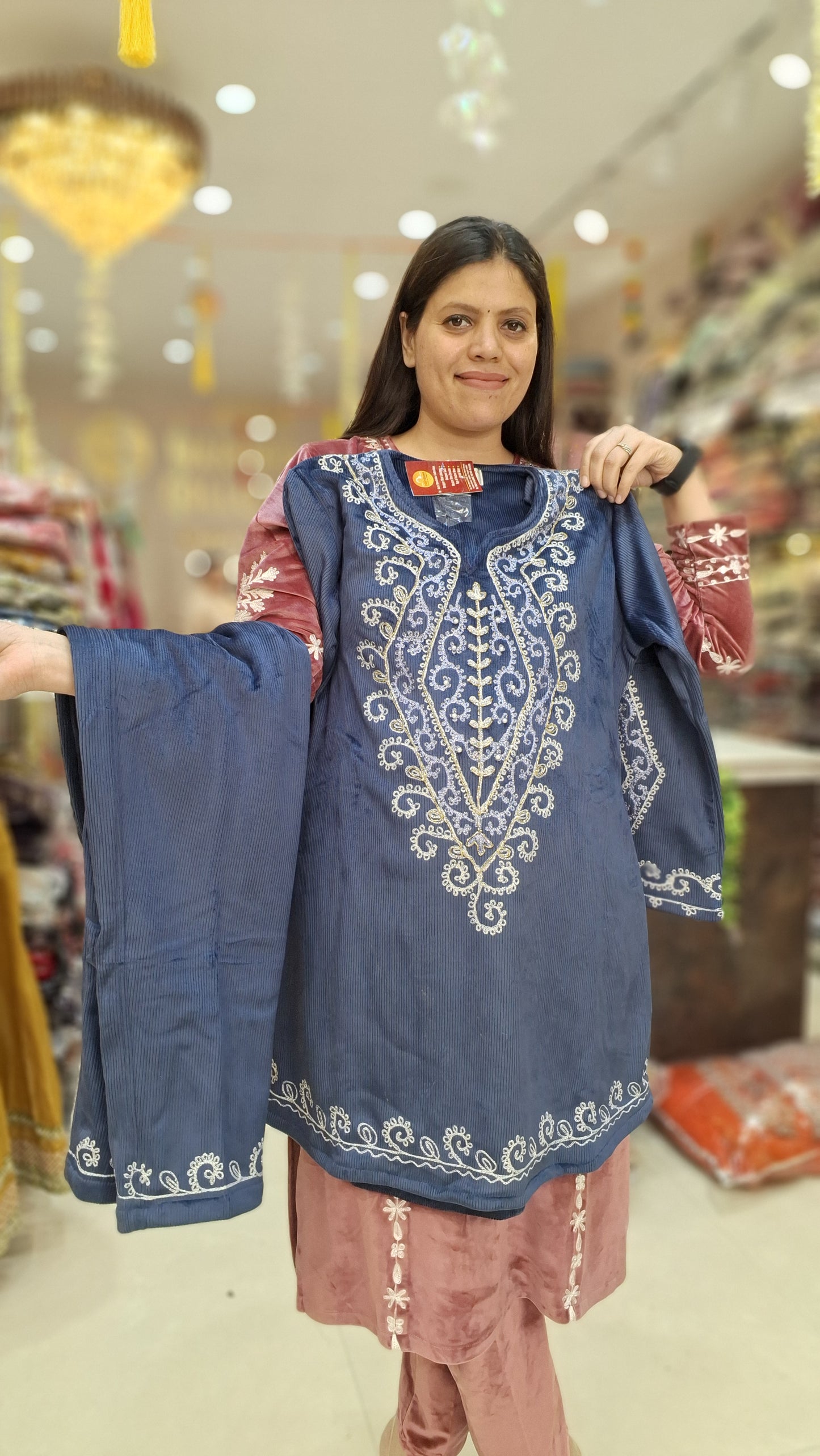 COTRISE VELVET PREMIUM COORD BLUE