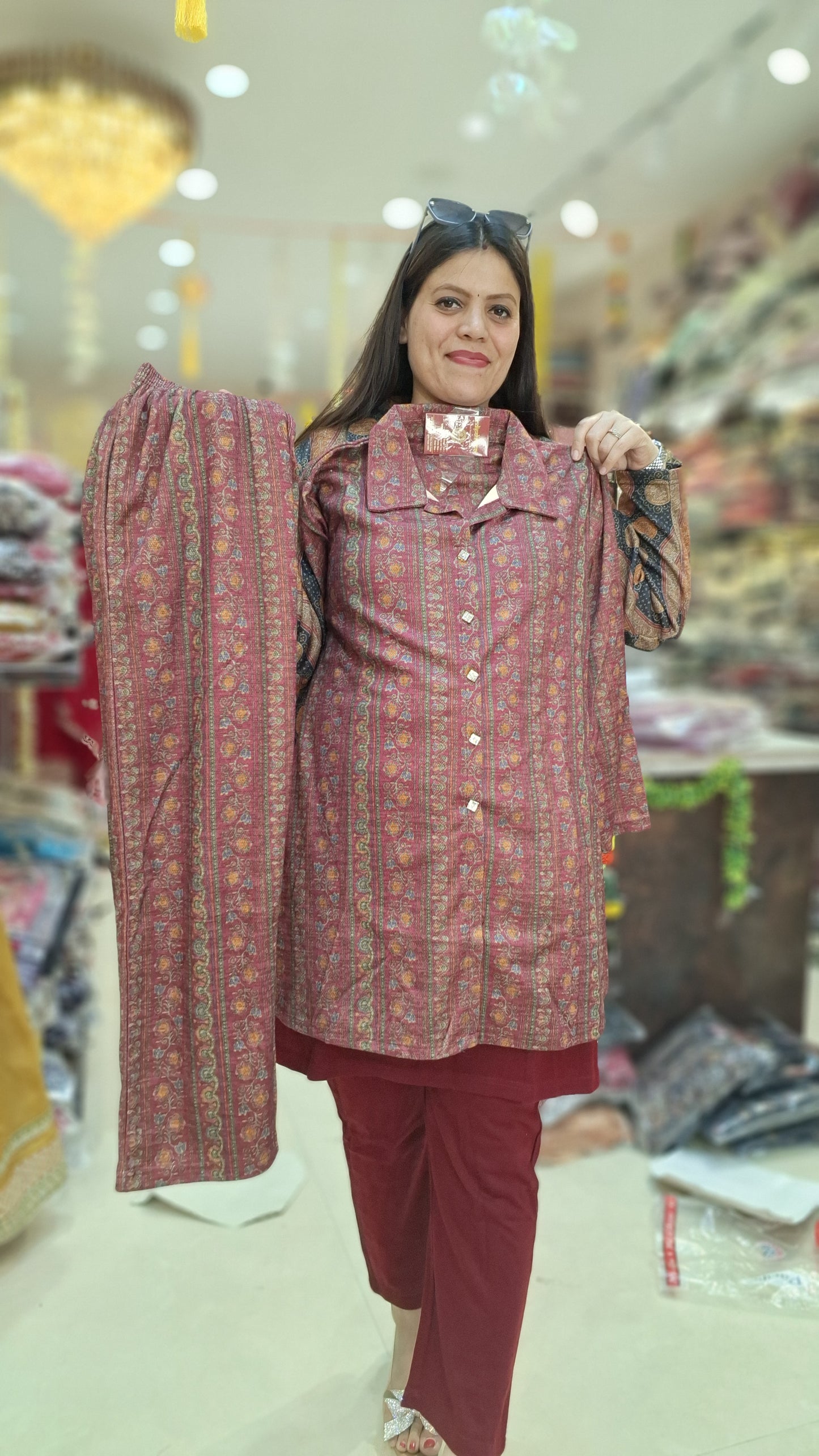 PLUS SIZE KULLU DESIGN WOLLEN CORDSET