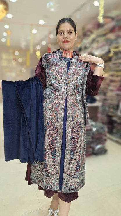 PASHMINA VELVET MULTI DESIGN 3PC CORDSET