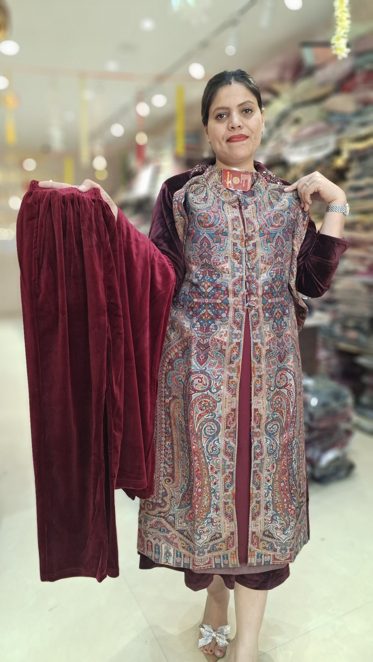 PASHMINA VELVET MULTI DESIGN 3PC CORDSET