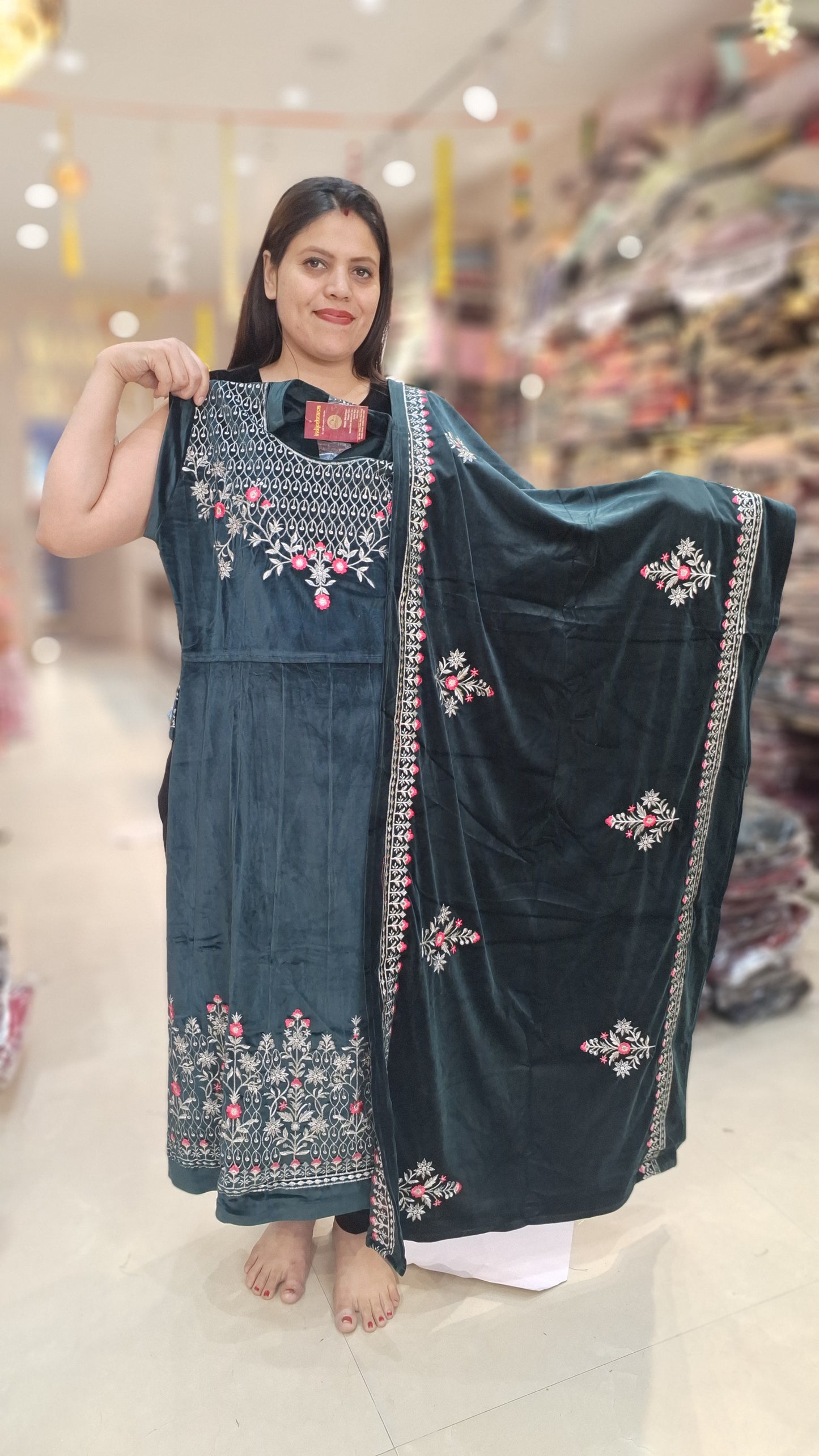 BEAUTIFUL HANDWORK DESIGN ANARKALI WITH EMBROIDED DUPPTA