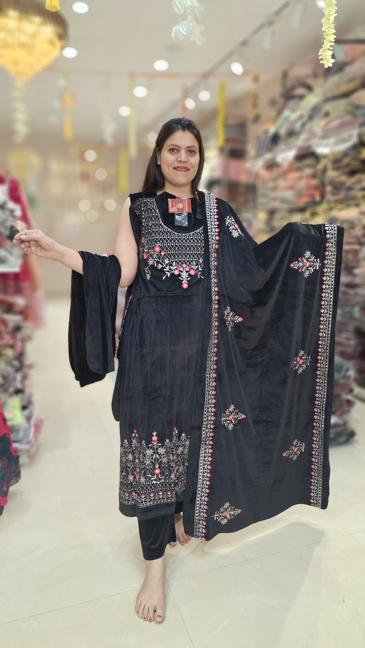 BEAUTIFUL HANDWORK DESIGN ANARKALI WITH EMBROIDED DUPPTA