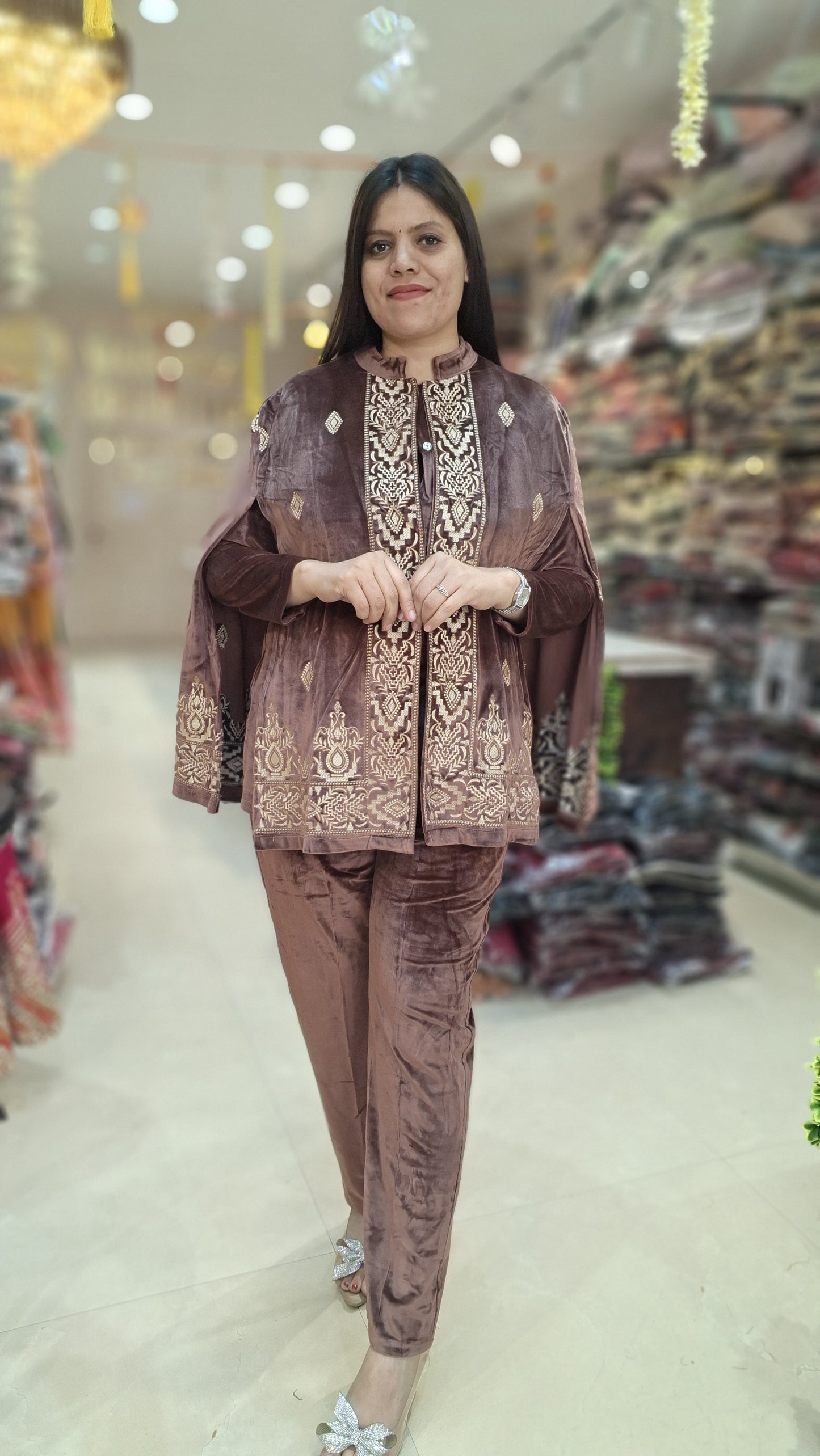 PREMIUM VELVET KANI CAPE DESIGN CORDSET