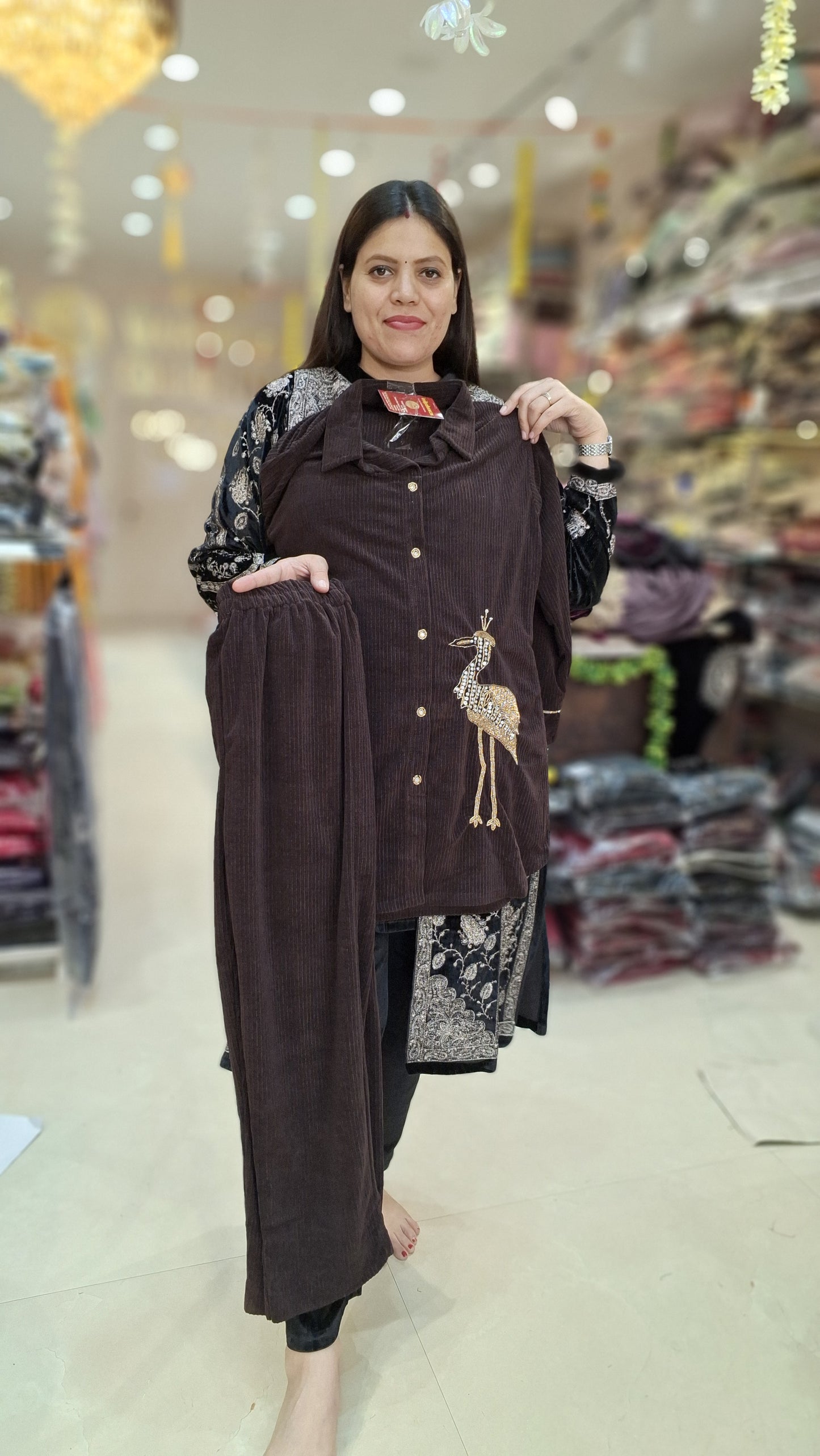 CHANEL WOOL BEAUTIFUL DESIGNER VELEVT CORDSET