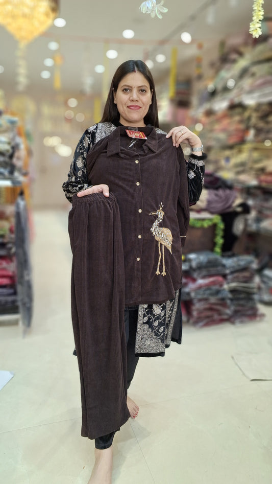 CHANEL WOOL BEAUTIFUL DESIGNER VELEVT CORDSET