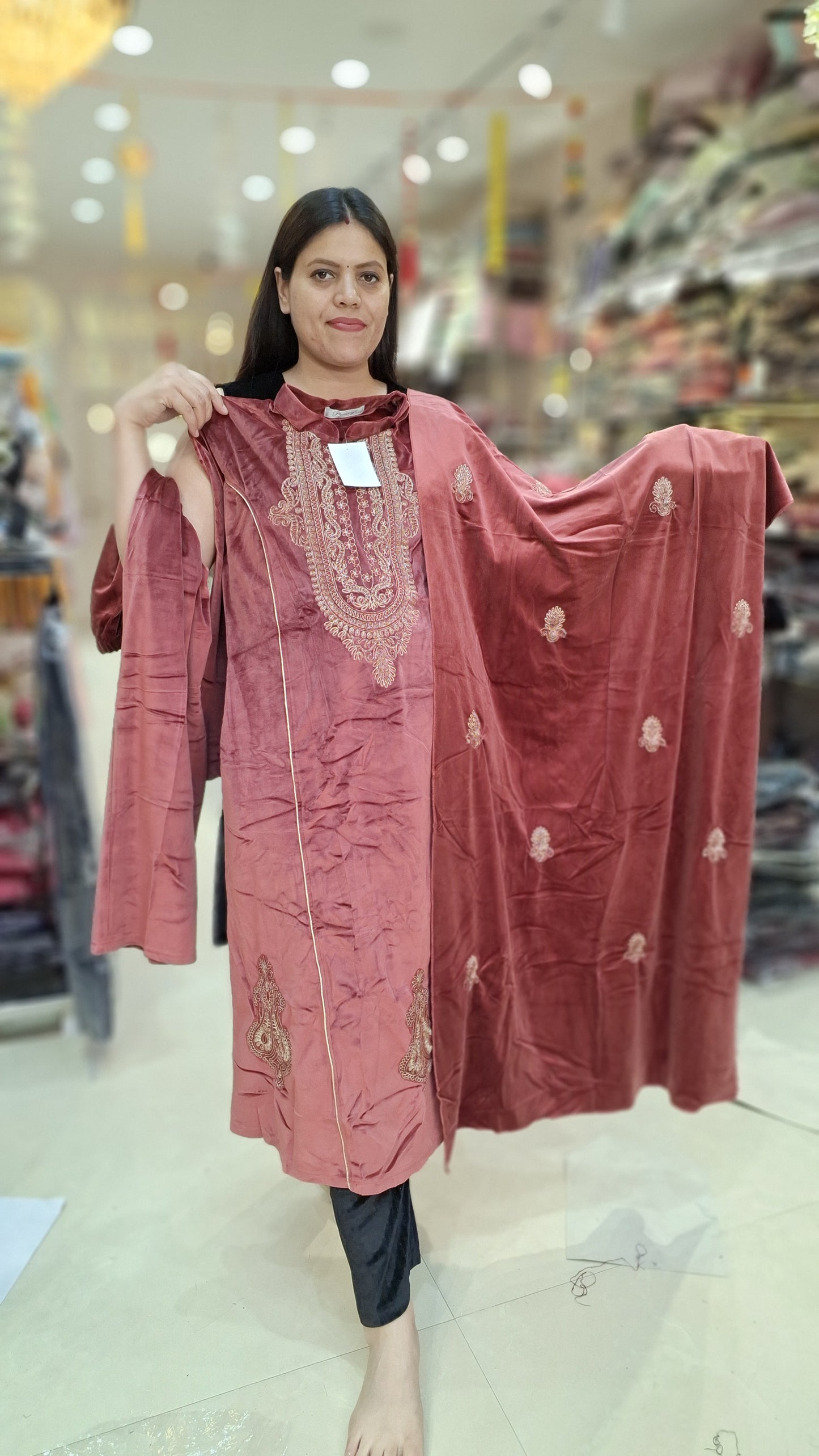 PREMIUM VELVET ZARI WORK ANARKALI