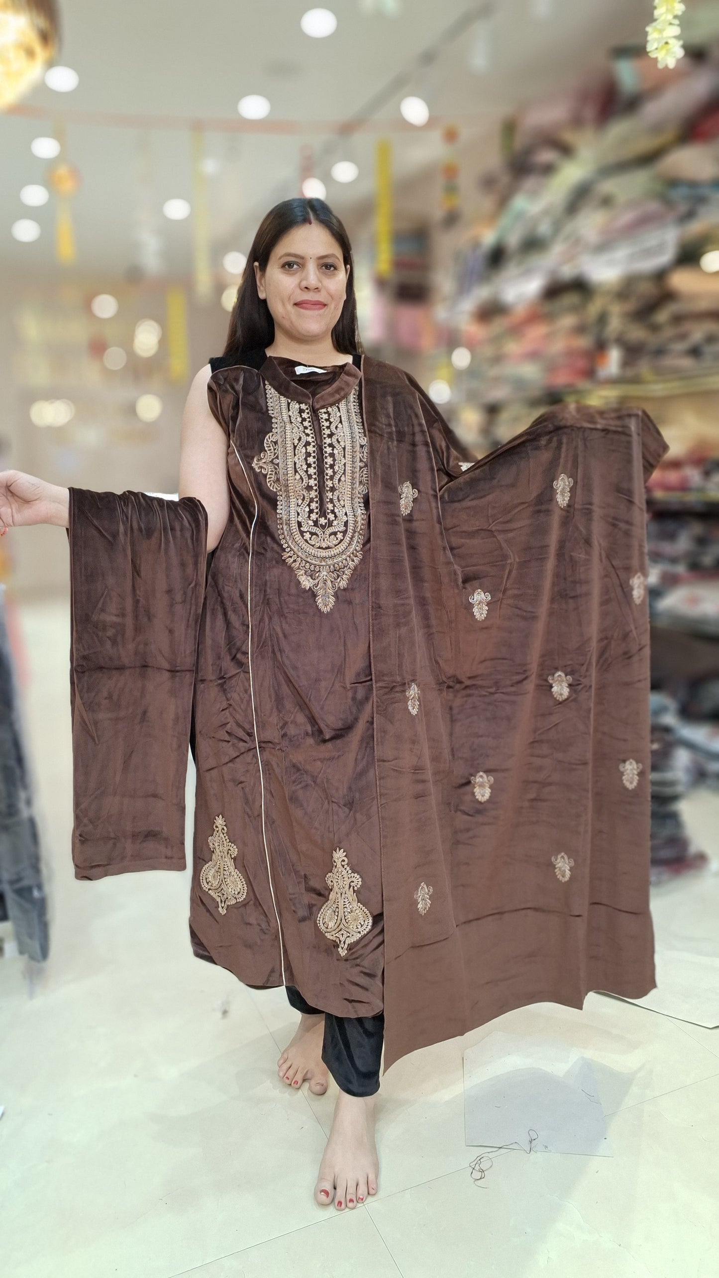 PREMIUM VELVET ZARI WORK ANARKALI