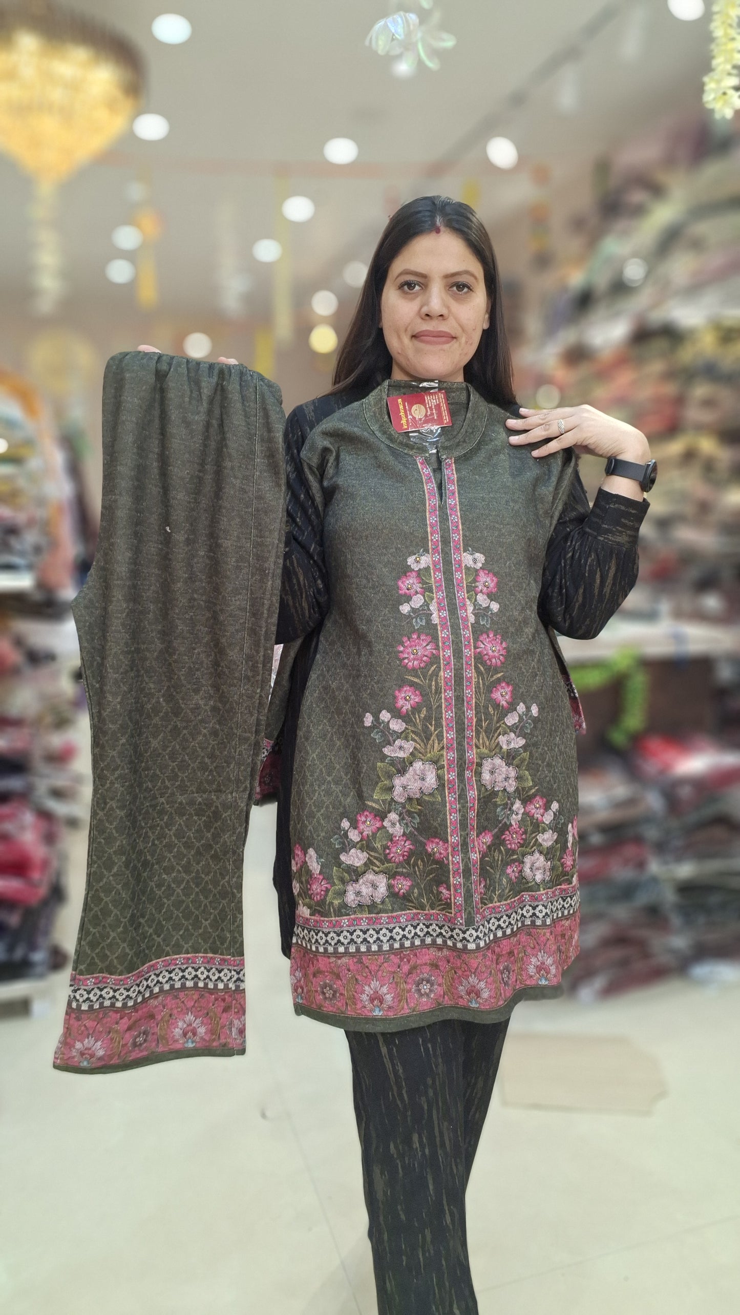 PREMIUM WOOL FLOWER DESIGN KULLU CORDSET(ARTICAL NO-09)