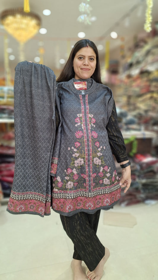 PREMIUM WOOL FLOWER DESIGN KULLU CORDSET(ARTICAL NO-09)