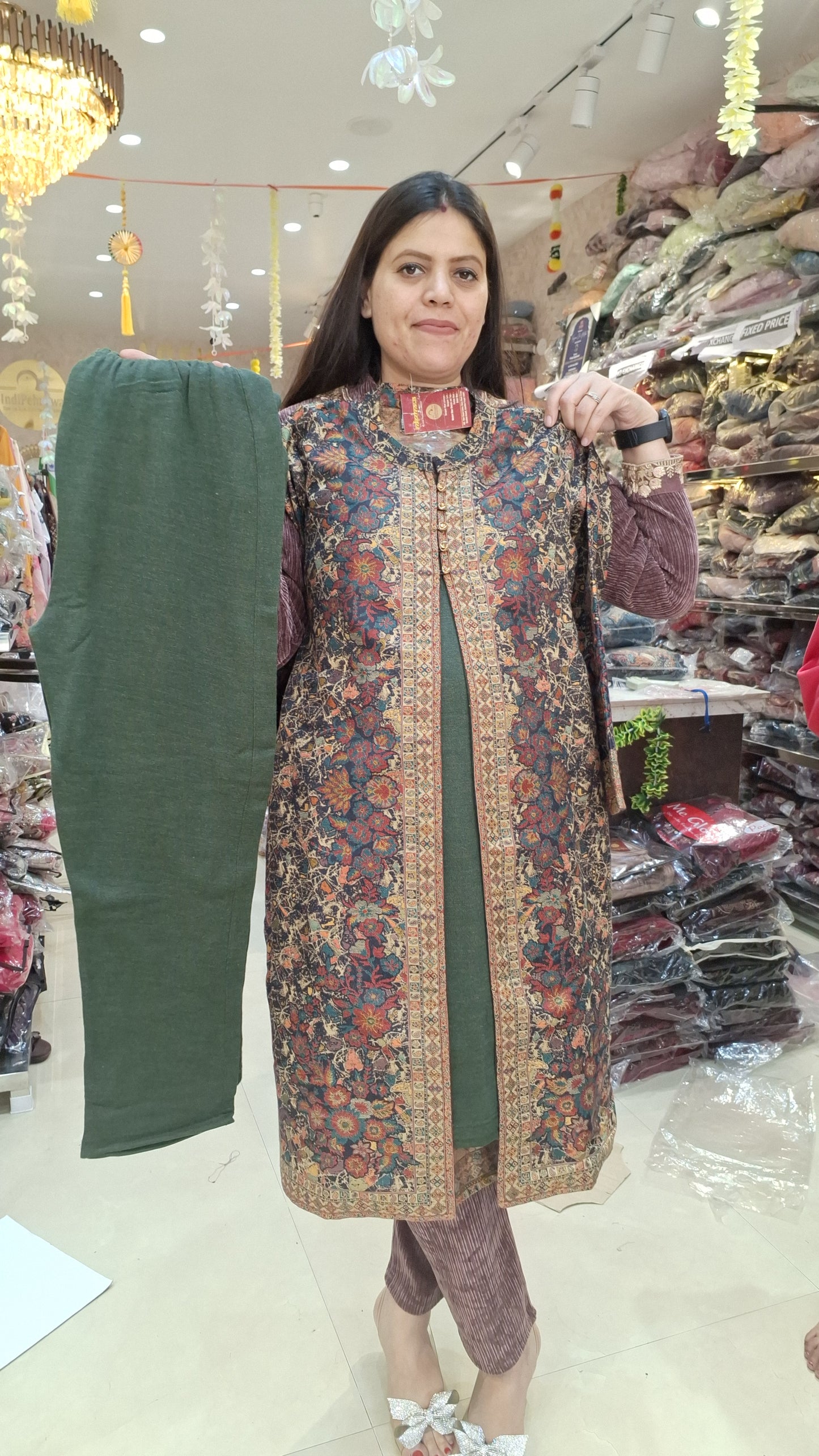 PASHMINA VELVET 3PC SHRUG CORDSET