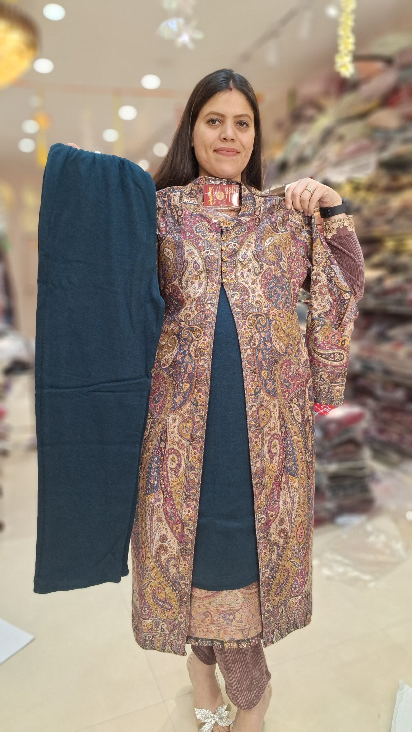 PASHMINA VELVET 3PC SHRUG CORDSET