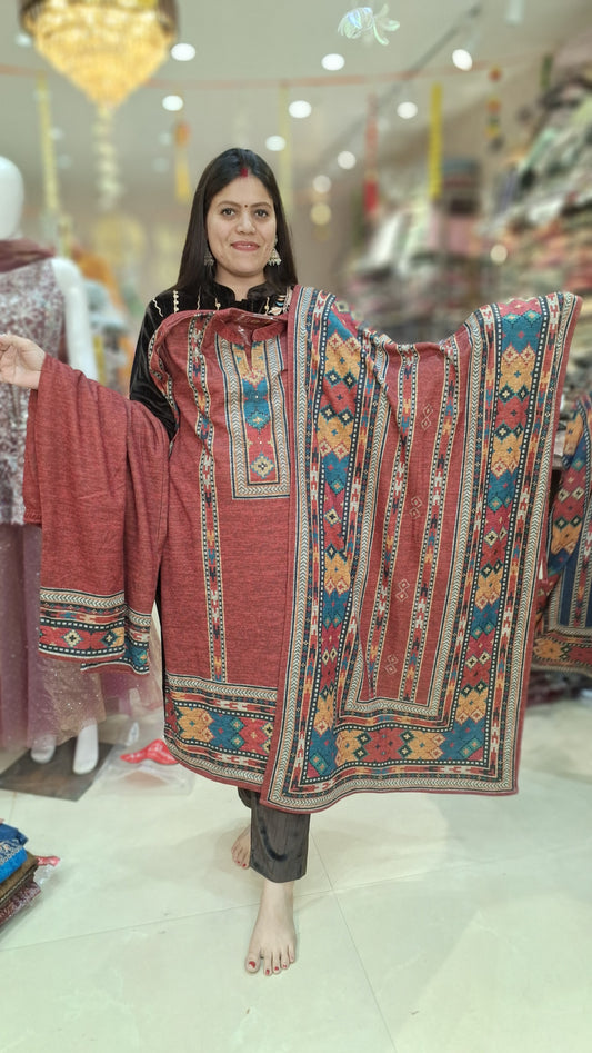 PATTI WORK WOOL WITH BEAUTIFUL SUIT (ARTICAL NO-02)