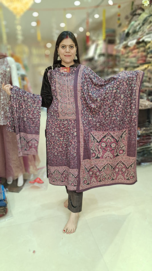 PLUS SIZE WOOL KULLU DESIGN 3PC SUIT (ARTICAL NO-03)